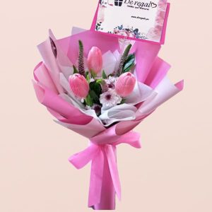 ramo de tulipan rosaso