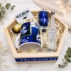 Box regalo para papá con taza personalizada licor y chocolates delivery Lima