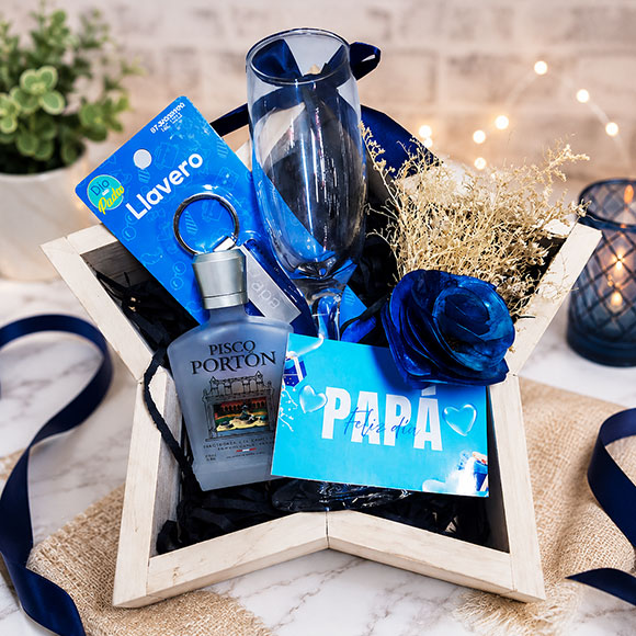 Regalo para Papá con Pisco Portón y Copas | Delivery Lima