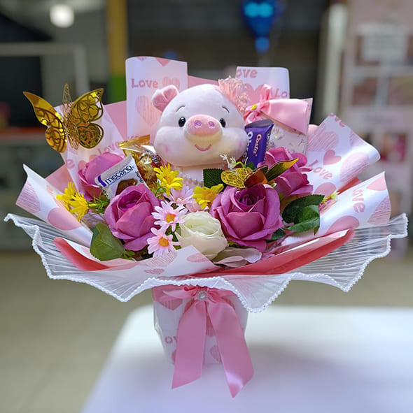 peluche de chanchita de amor