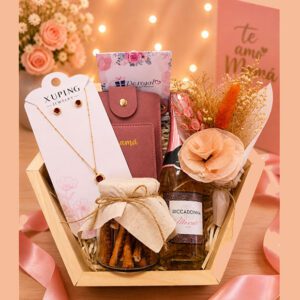regalo para mama con vino joyeria y portacelular delivery Lima