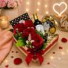 Regalo de aniversario con vino y rosas delivery Lima